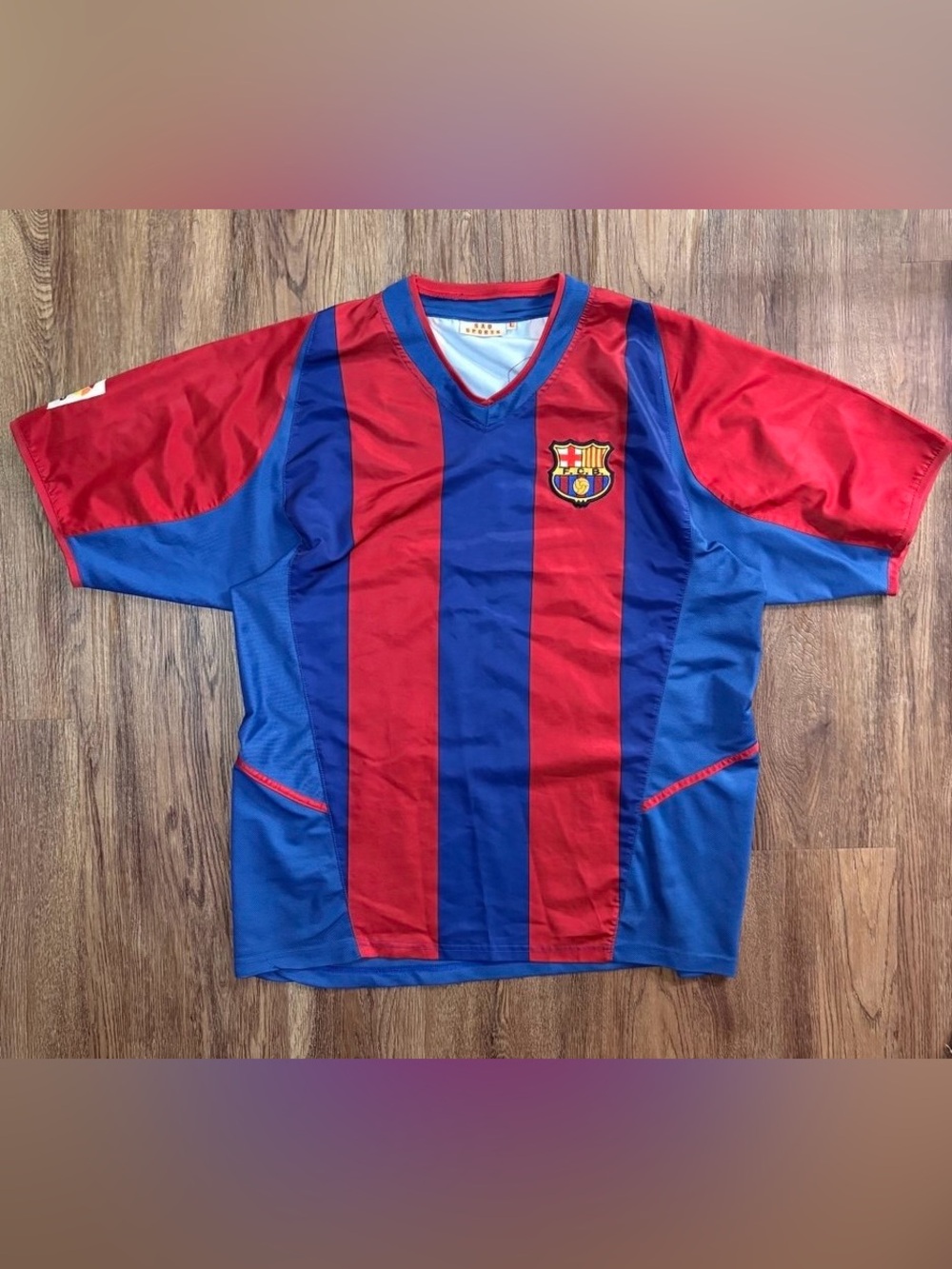 Vintage 2000s SAO Sports FC Barcelona LFP Soccer Jersey Size L